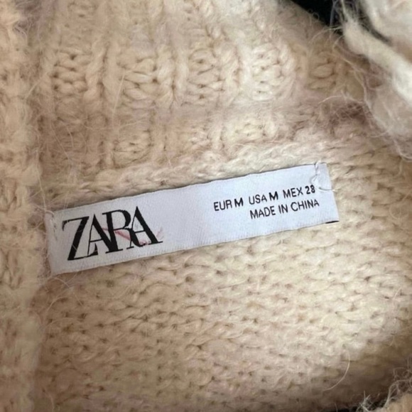 Cream Zara cropped sweater size medium - Picture 3 of 3